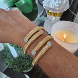 Crossed Coil Bangle – 18K Gold Plated | Brass Bangle Collection