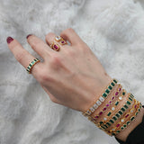 Ring Emeral Cut CZs – 18k Gold Plated | Open Front Collection