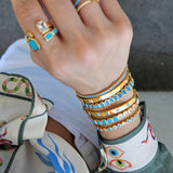 Ring Emeral Cut CZs – 18k Gold Plated | Open Front Collection