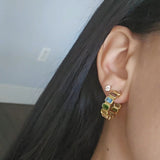 Hoop Riviera 0.9'' – 18K Gold Plated | Huggies & Hoops Collection