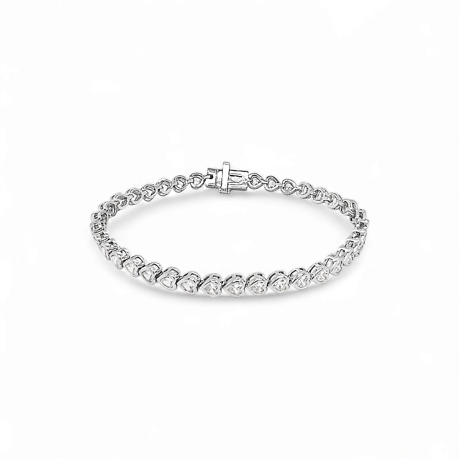 Bracelet Tennis Heart – 18K Gold or Rhodium Plated | Tennis Bracelet Collection