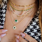 Glamour Baguettes & Stone Necklace – 925 Sterling Silver | SHAPES Collection