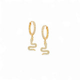 EA CZ Snake Hoop – 925 Sterling Silver | HOOPS AND HUGGIES Collection