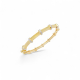 Bangle bamboo | 18k gold plated | Italian brass | cubic zirconia