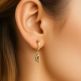 Watermelon Hoop – 925 Sterling Silver | HOOPS AND HUGGIES Collection
