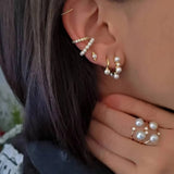 EA 5 Pearl Hoop – 925 Sterling Silver | HOOPS AND HUGGIES Collection