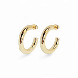 Hoop Dolce Earrings 1.2'' – 18K Gold Plated | Huggies & Hoops Collection