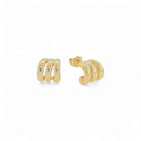 Hailey Triple Band Earring – 18K Gold Plated | Studs Collection