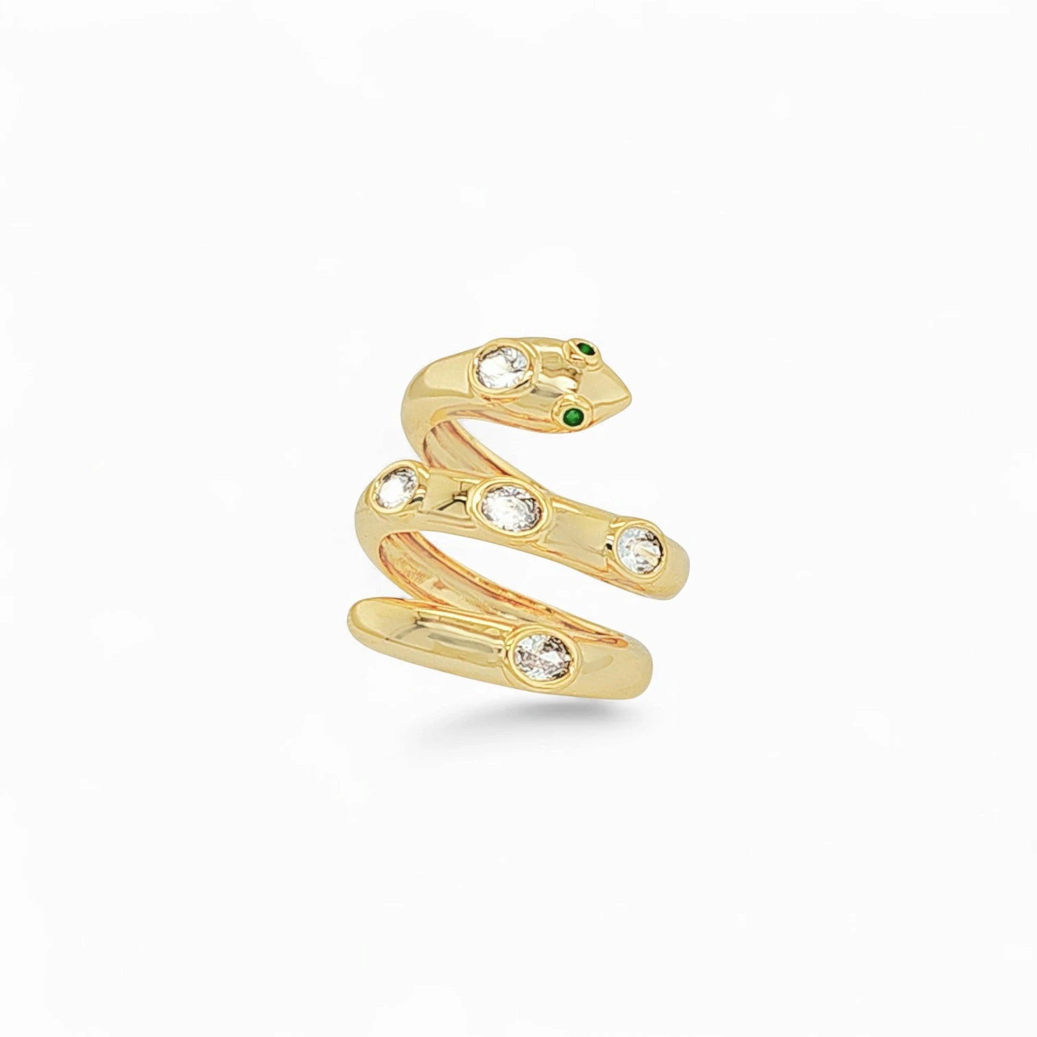 Ring Big Snake CZ – 18k Gold Plated | Shapes Collection