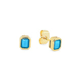 Emerald Cut Stud Earrings – 18K Gold Plated | Studs Collection