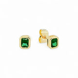 Emerald Cut Stud Earrings – 18K Gold Plated | Studs Collection