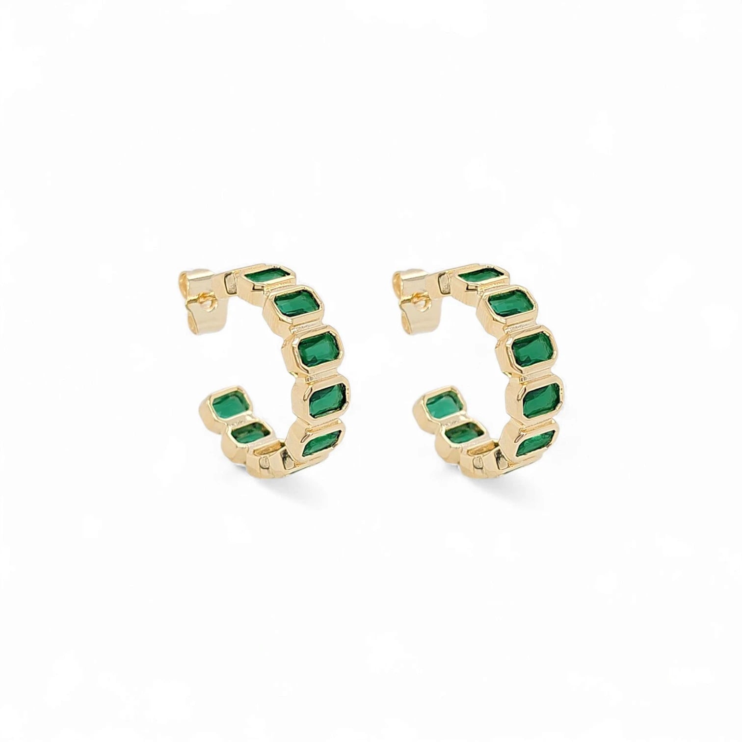 Hoop Riviera 0.9'' – 18K Gold Plated | Huggies & Hoops Collection