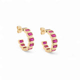 Hoop Riviera 0.9'' – 18K Gold Plated | Huggies & Hoops Collection