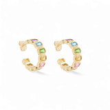 Hoop Riviera 0.9'' – 18K Gold Plated | Huggies & Hoops Collection