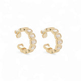 Hoop Riviera 0.9'' – 18K Gold Plated | Huggies & Hoops Collection