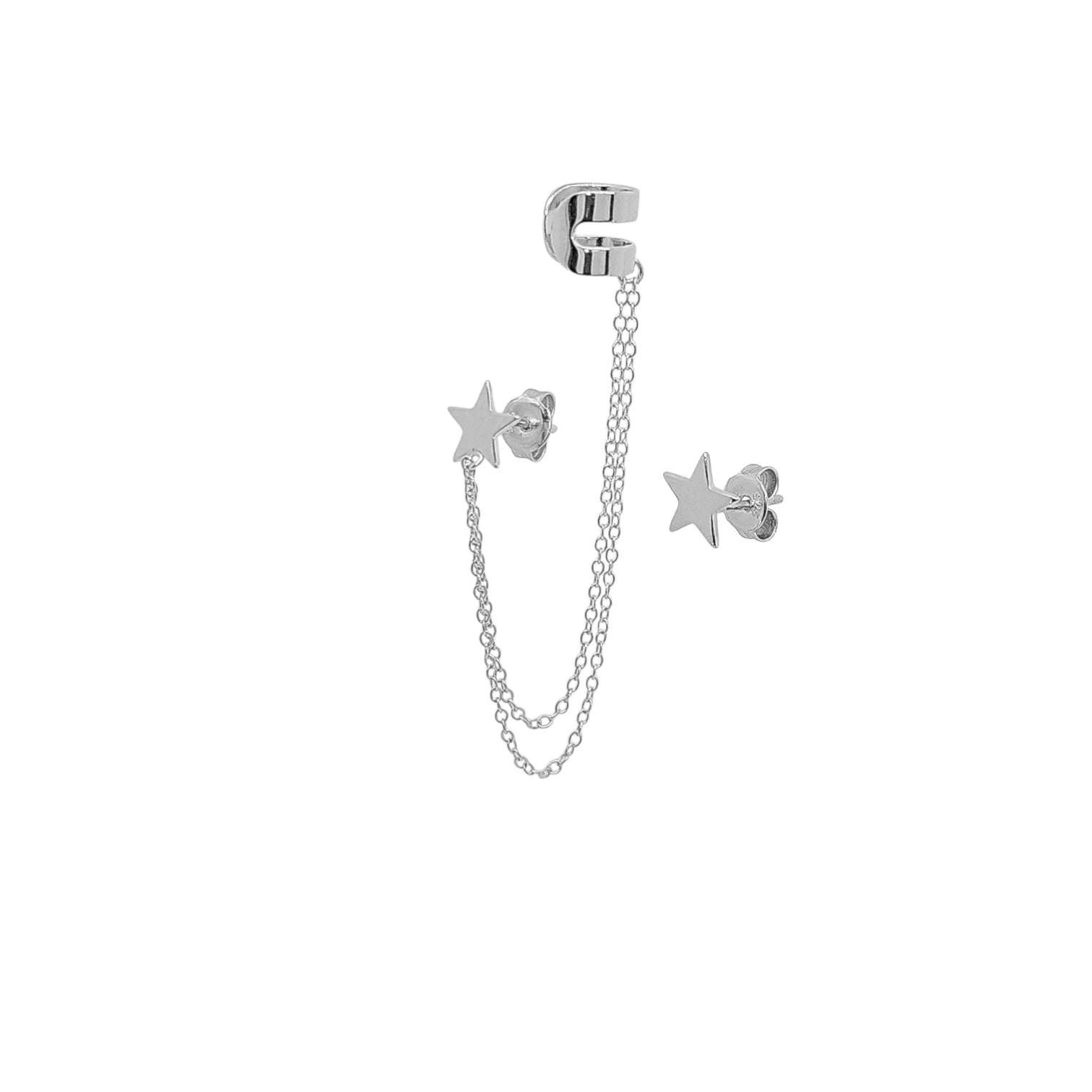 Earring Star Chain Cuff – 925 Sterling Silver | Drop Earrings Collection