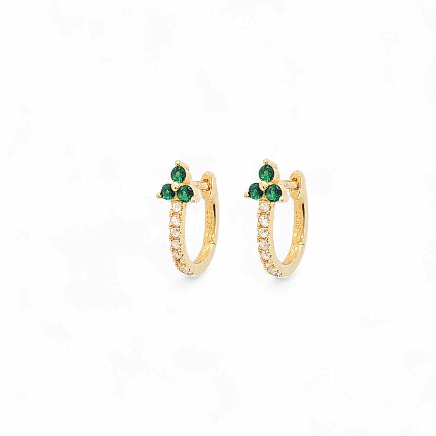 EA 3 CZ Hoop – 925 Sterling Silver | HOOPS AND HUGGIES Collectio