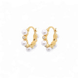 EA 5 Pearl Hoop – 925 Sterling Silver | HOOPS AND HUGGIES Collection