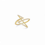 Zig Zag CZ Ring – 925 Sterling Silver | OPEN FRONT Collection