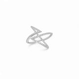Zig Zag CZ Ring – 925 Sterling Silver | OPEN FRONT Collection
