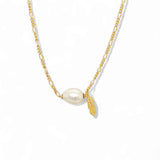 Feather Pearl Necklace – 925 Sterling Silver | SHAPES Collection