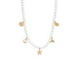 Dangling Beach Pearls Neck – 18k Gold Plated | Shapes Collection