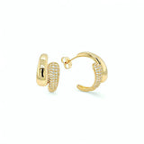 Double Med Hoop Earrings – 18K Gold Plated | Huggies & Hoops Collection