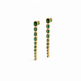 Long Multi Stones Earrings – 18K Gold Plated | Long Earrings Collection