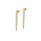 Long Multi Stones Earrings – 18K Gold Plated | Long Earrings Collection