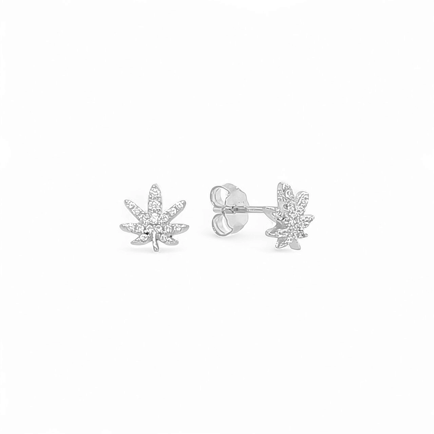 Weed Stud – 925 Sterling Silver | STUDS Collection