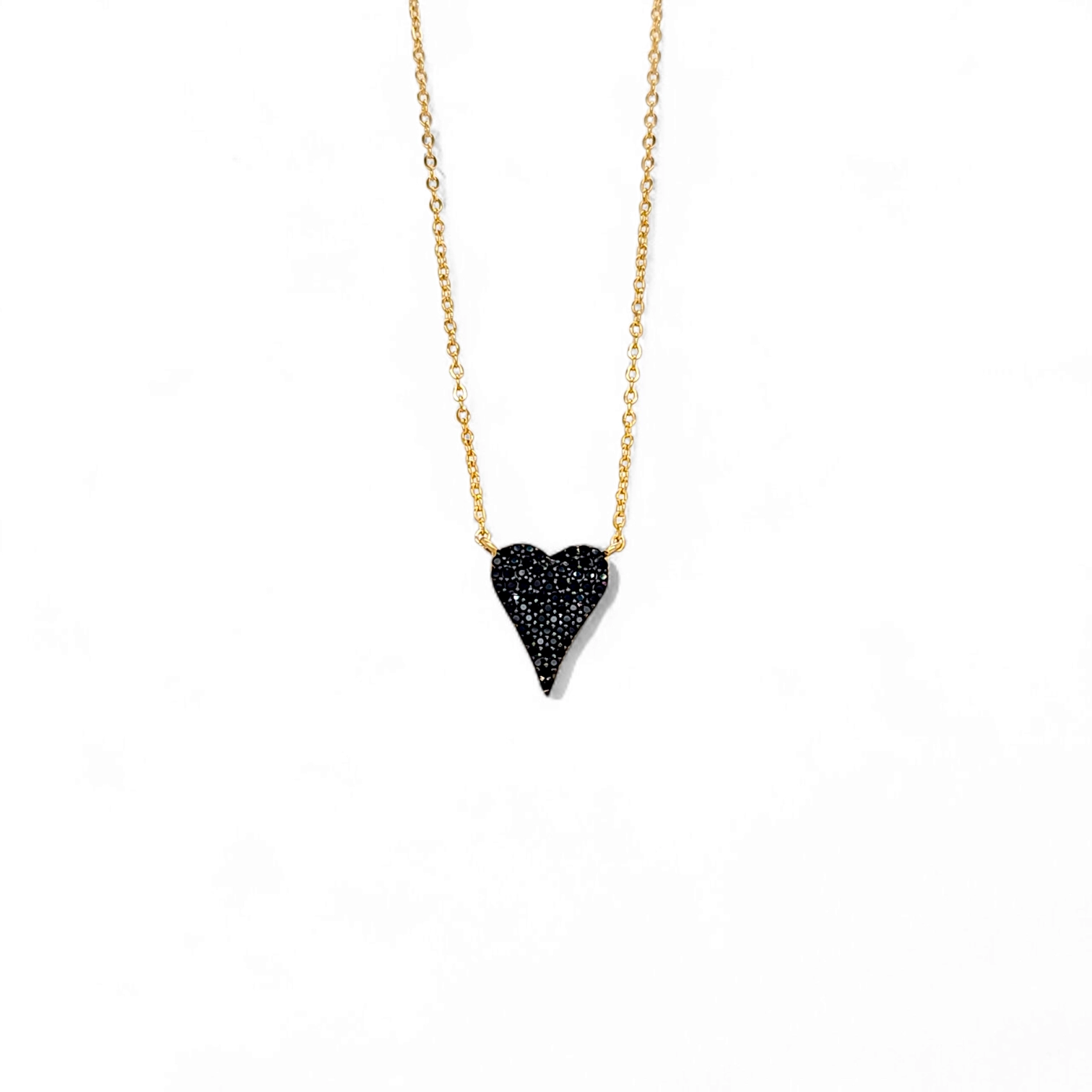 Heart Pavé Necklace – 925 Sterling Silver | SHAPES Collection