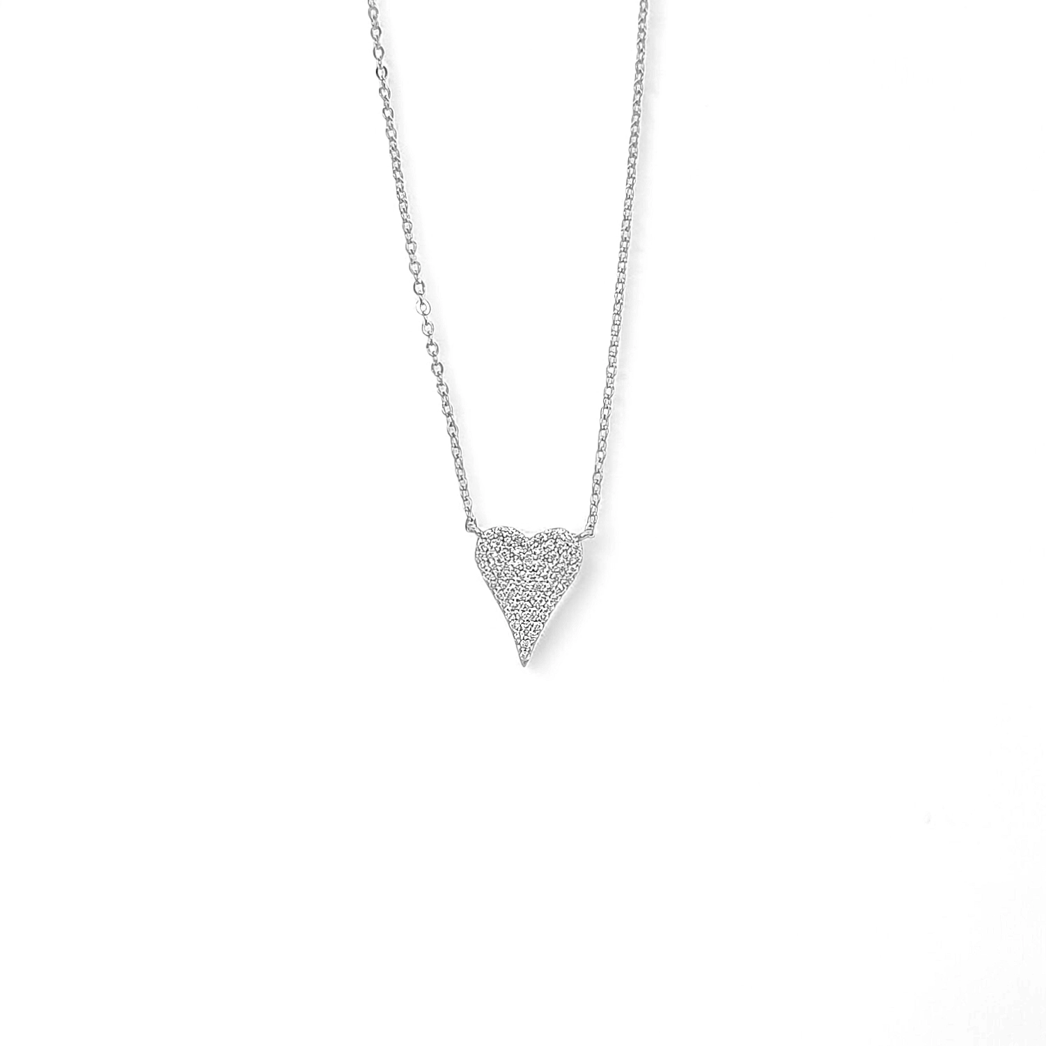 Heart Pavé Necklace – 925 Sterling Silver | SHAPES Collection