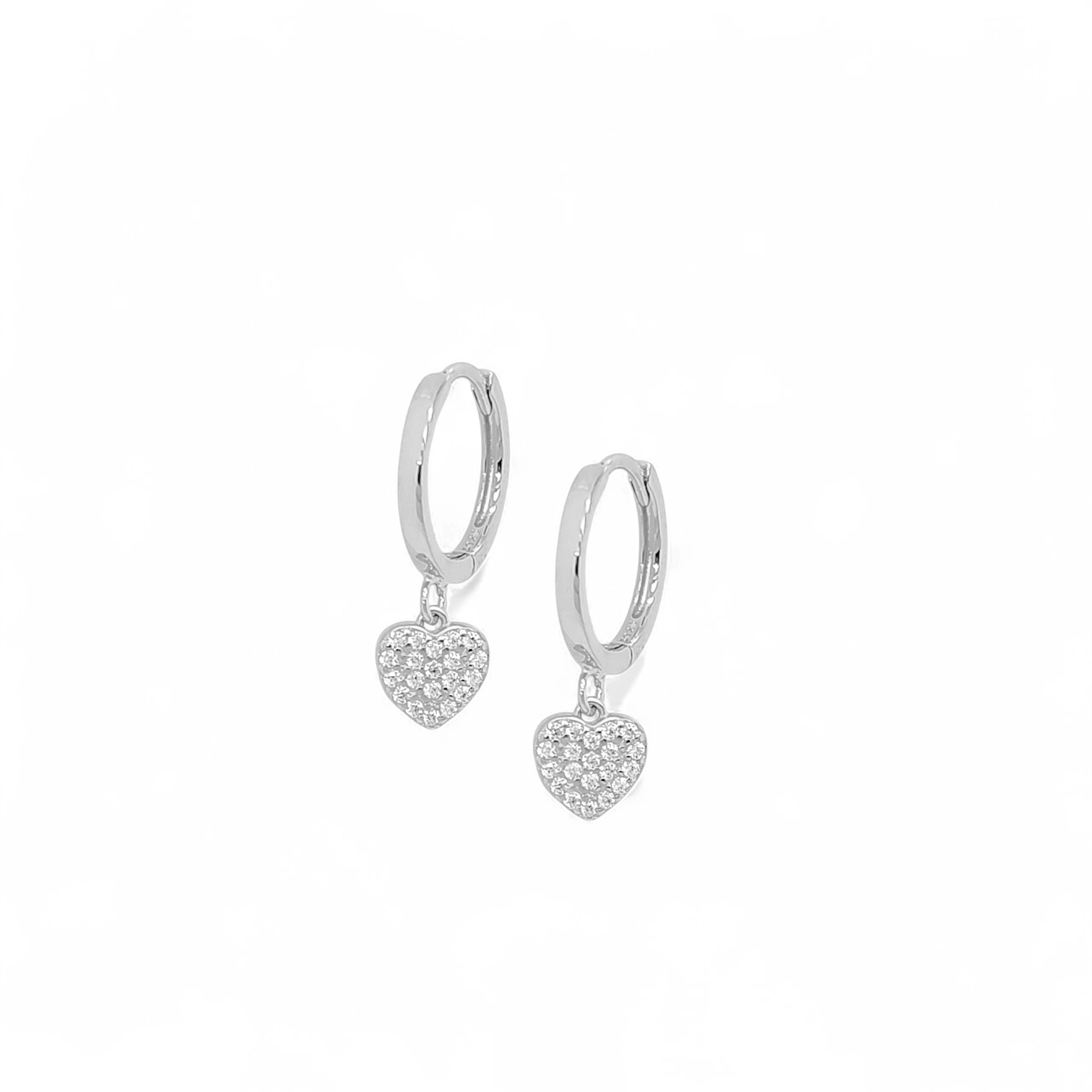 Me Heart Earrings – 925 Sterling Silver | HOOPS AND HUGGIES Collection