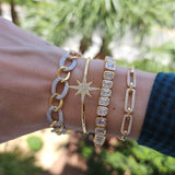 Bracelet Saturnia Links – 18K Gold & Pavé Finish | Brass Bracelet Collection