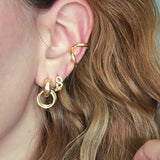 Hanging Ring Half Huggie Earrings – 18K Gold Plated | Huggies & Hoops Collection