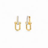 Earring U Link | 18K gold plated | Italian brass | Cubic zirconia