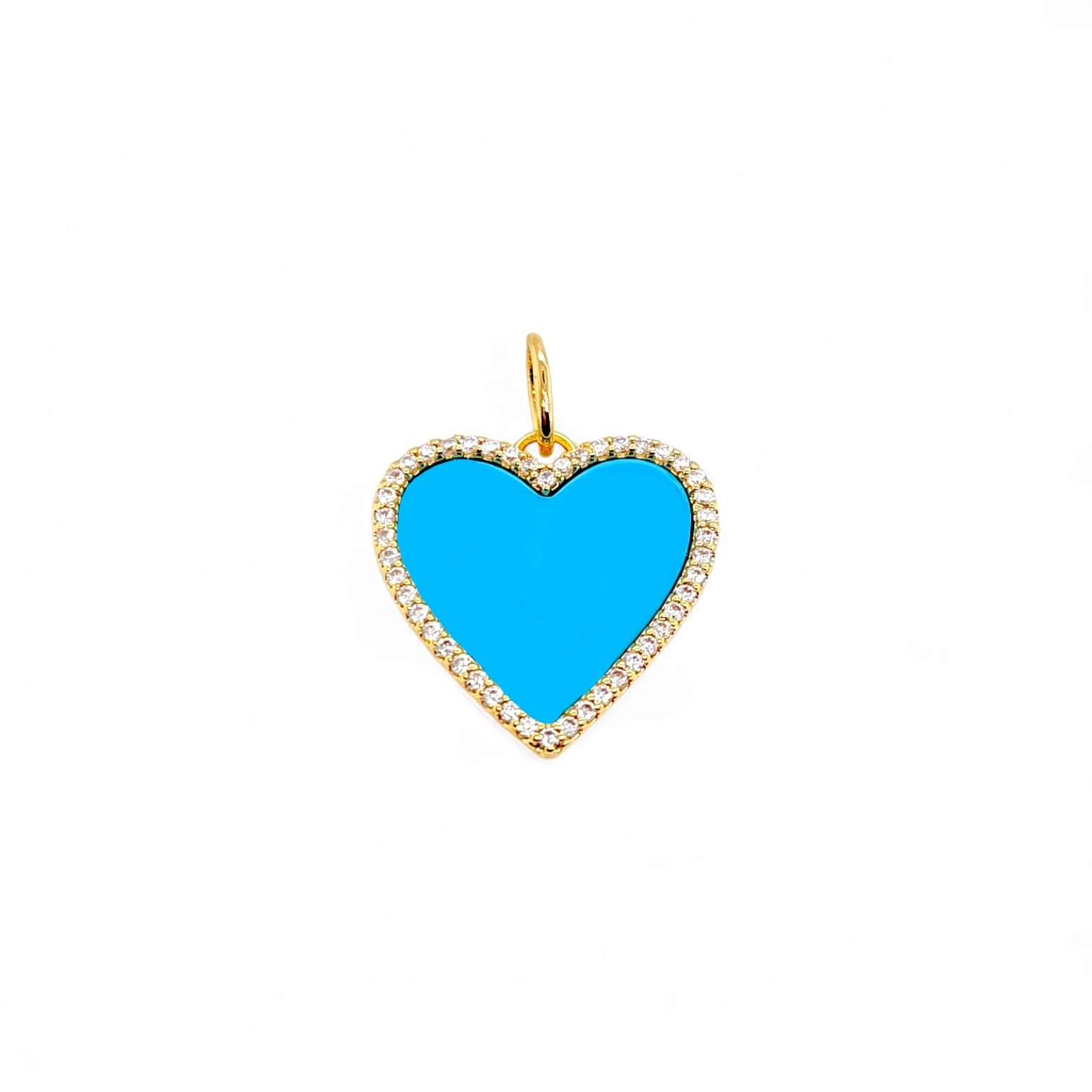 Charm Heart | 18k gold plated | Italian brass | Stones and cubic zirconia
