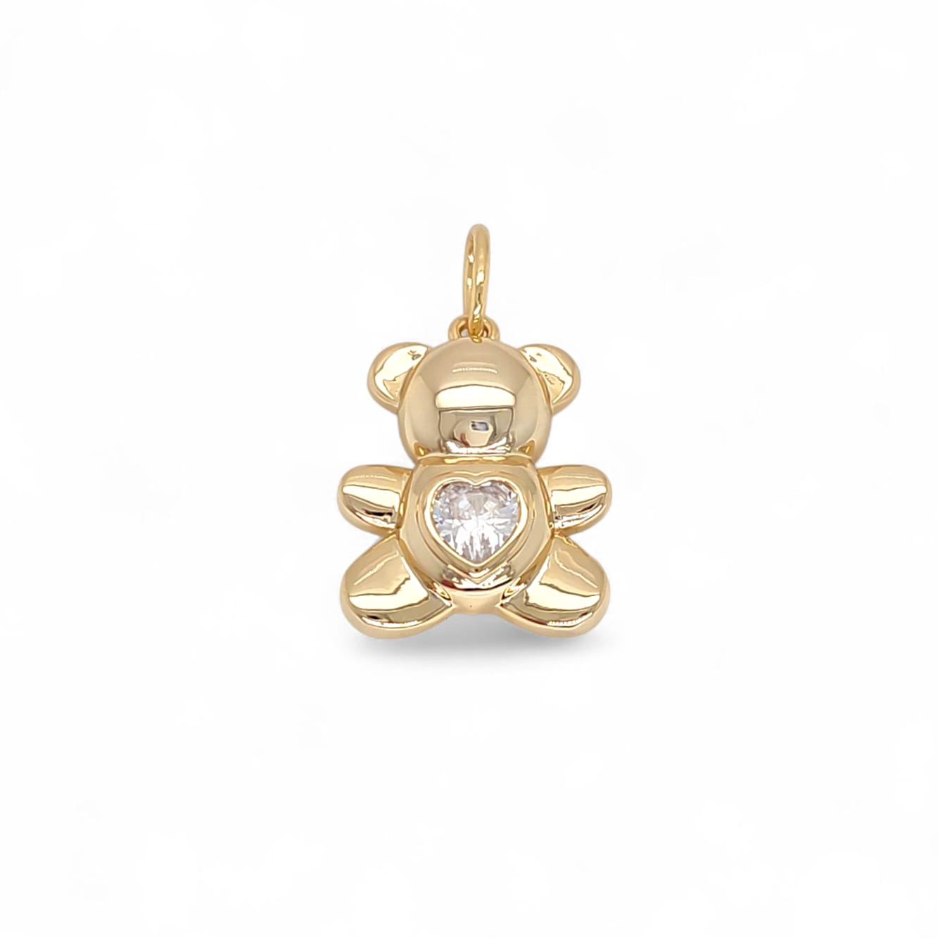 Charm Bear love | 18k gold plated | Italian brass | Cubic zirconia
