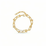 Bracelet U-link | 18k gold plated | Italian brass