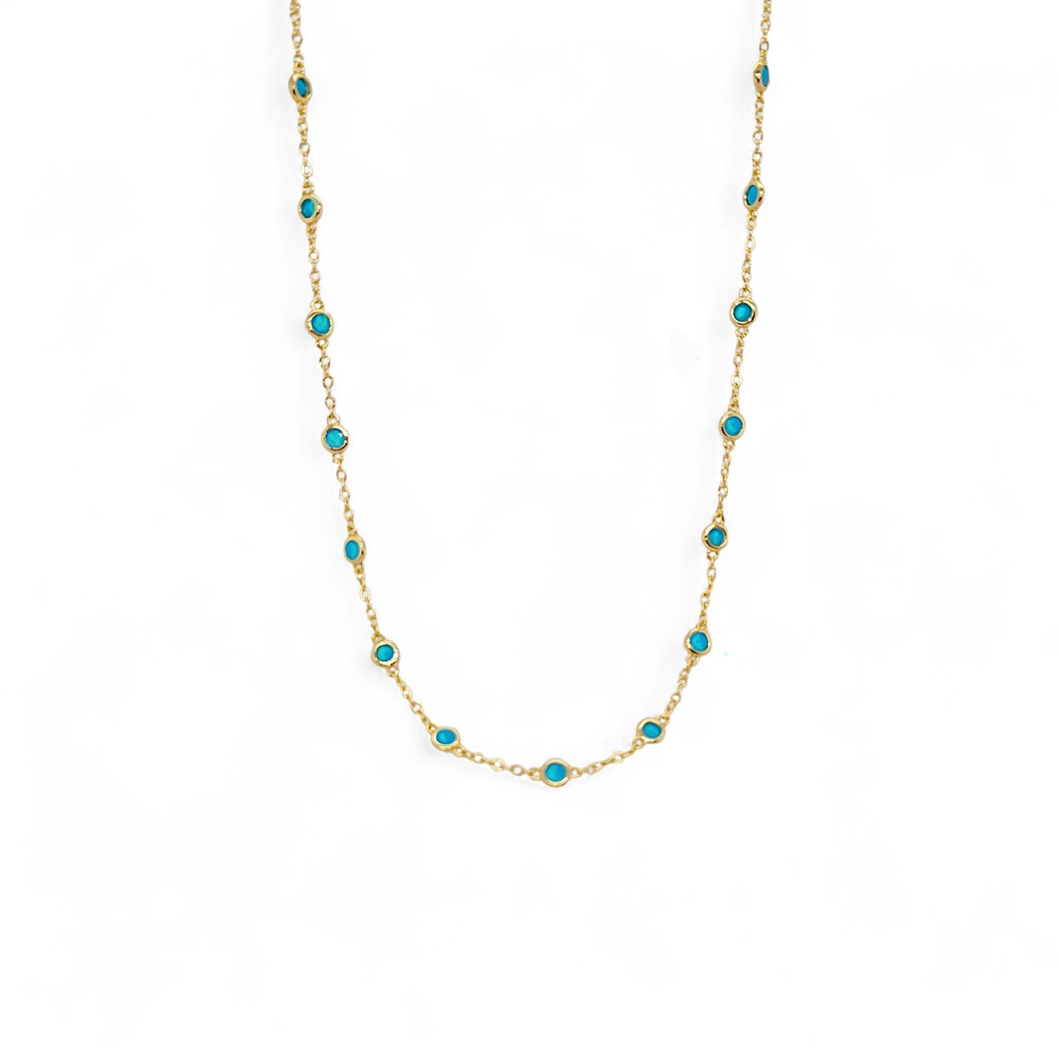 Necklace points 16'' | 18k gold plated | Italian brass | Cubic zirconia