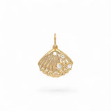 Charm Shell | 18k gold plated | Italian brass | Cubic zirconia
