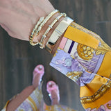 Bangle bamboo | 18k gold plated | Italian brass | cubic zirconia