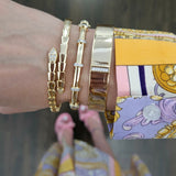 Bangle bamboo | 18k gold plated | Italian brass | cubic zirconia