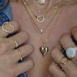 CZ Shell & Pearls Necklace – 18k Gold Plated | Shapes Collection