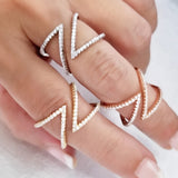 Zig Zag CZ Ring – 925 Sterling Silver | OPEN FRONT Collection