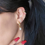 Pearl Mikonos Hoop – 925 Sterling Silver | HOOPS AND HUGGIES Collection