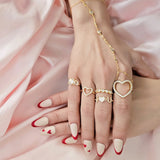 Open CZ Heart Ring – 18k Gold Plated | Shapes Collection